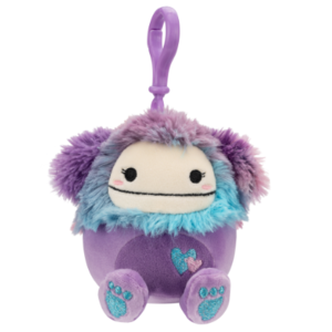 Squishmallows - Little Plush - 3.5" Clip-On - Eden - Purple Bigfoot w/Hearts