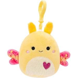 Squishmallows - Little Plush - 3.5" Clip-On - Miry - Yellow Moth w/Heart