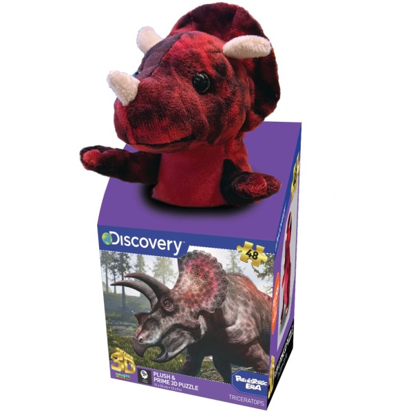 DISCOVERY - TRICERATOPS 48PC PUZZLE WITH PLUSH