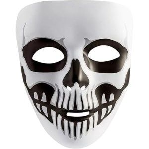 3D Mask Black & Bone Plastic One Size
